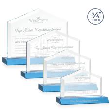 Realtor Sky Blue Peaks Crystal Trophy - Crystal Trophies