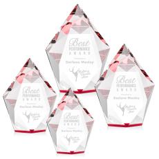 Barron Red Polygon Crystal Trophy - Crystal Trophies