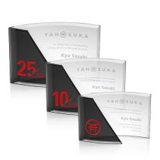 Finley Black Crescent Crystal Trophy - Crystal Trophies