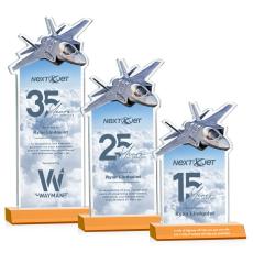 Top Gun Full Color Amber Unique Crystal Trophy - Custom Trophies