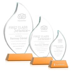 Teague on Helton Amber Flame Crystal Trophy - Crystal Trophies