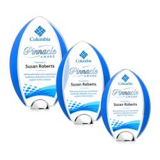 Lincoln Full Color Blue Tear Drop Crystal Trophy - Custom Trophies