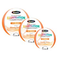 Stanton Full Color Orange Circle Crystal Trophy - Custom Trophies