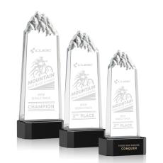 Himalayas Tower on Base Black Peaks Crystal Trophy - Crystal Trophies