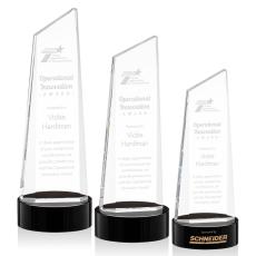 Bishop Tower on Lockwood Base Black Peaks Crystal Trophy - Crystal Trophies