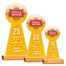 Laidlaw Full Color Amber Towers Crystal Trophy - Crystal Trophies