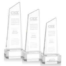 Bishop Tower on Corned Base Clear Peaks Crystal Trophy - Crystal Trophies