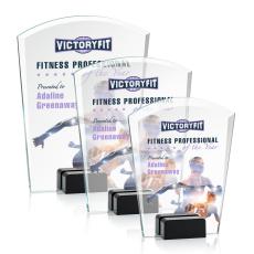 Byrne Full Color Black Peaks Crystal Trophy - Custom Trophies