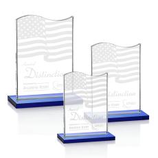 Dobbs Blue Unique Crystal Trophy - Trophies