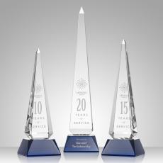 Bermudez Obelisk - Blue - Crystal Trophies