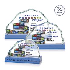 Pierre Full Color Sky Blue Crystal Trophy - Crystal Trophies