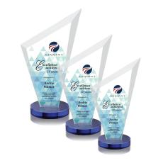 Charles Full Color Blue Peaks Crystal Trophy - Custom Trophies