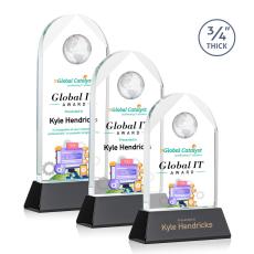 Employee Gifts - Cortez Full Color on Helton Black Globe Crystal Trophy