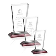 Frank Rosewood Rectangle Crystal Trophy - Eco-Friendly Trophies