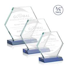 Pagan Blue Polygon Crystal Trophy - Crystal Trophies