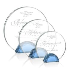 Duffy Sky Blue Circle Crystal Trophy - Crystal Trophies