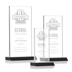Stanley Black Rectangle Crystal Trophy - Crystal Trophies