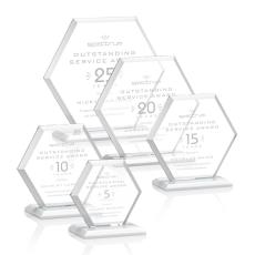 Santos Fagan Polygon Crystal Trophy - Crystal Trophies