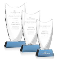 Singleton Sky Blue Peaks Crystal Trophy - Crystal Trophies