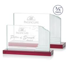 Marsh Red Rectangle Crystal Trophy - Crystal Trophies