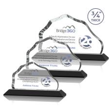 Employee Gifts - Hagen Full Color Black Crystal Trophy