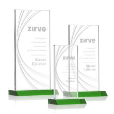 Daugherty Liquid Green Rectangle Crystal Trophy - Crystal Trophies