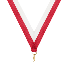 Red & White Ribbon with Snap Clip - Trophies