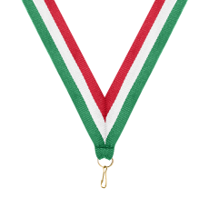 Green, White & Red Ribbon with Snap Clip - Ribbons