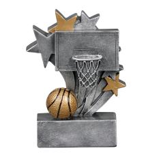 Silver Basketball Star Resin Trophy - Trophies