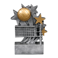 Silver Volleyball Star Resin Trophy - Trophies