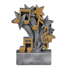 Silver Music Star Resin Trophy - Trophies