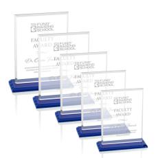 Lorenzo Blue Rectangle Crystal Trophy - Crystal Trophies
