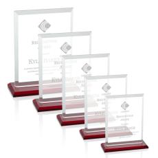 Villa Red Rectangle Crystal Trophy - Crystal Trophies