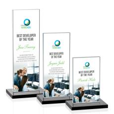 Riggs Full Color Black Rectangle Crystal Trophy - Custom Trophies