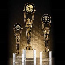 Logan Circle on Optical Crystal Trophy - Crystal Trophies